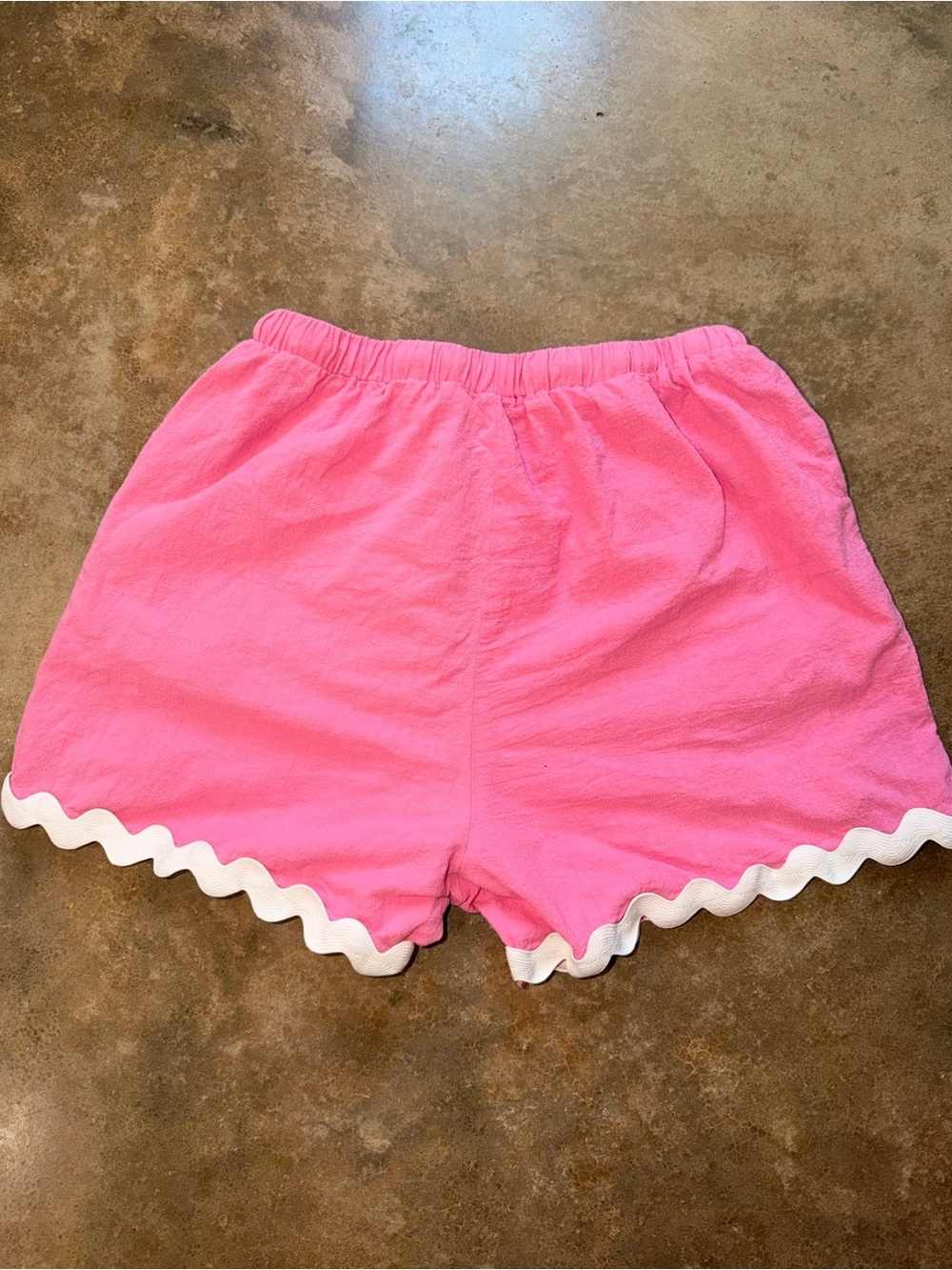 Pink Two-Piece Women's Set with White Ric Rac Trim Cotton Beach Summer S Preppy - Picture 8 of 16